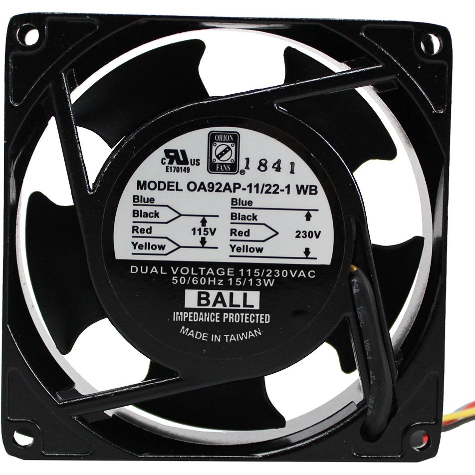 ORION FANS-OA92AP-11/22-1WB Blowers and Fans AC Fan Axial Ball Bearing 115V/230V 80V to 260V 35CFM 30dB 92 X 92 X 26mm High Speed