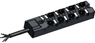 CONEC-42-05002 Andere Kabelbaugruppen Junction Box M8X1 8-Way With Cable, Plastic Housing