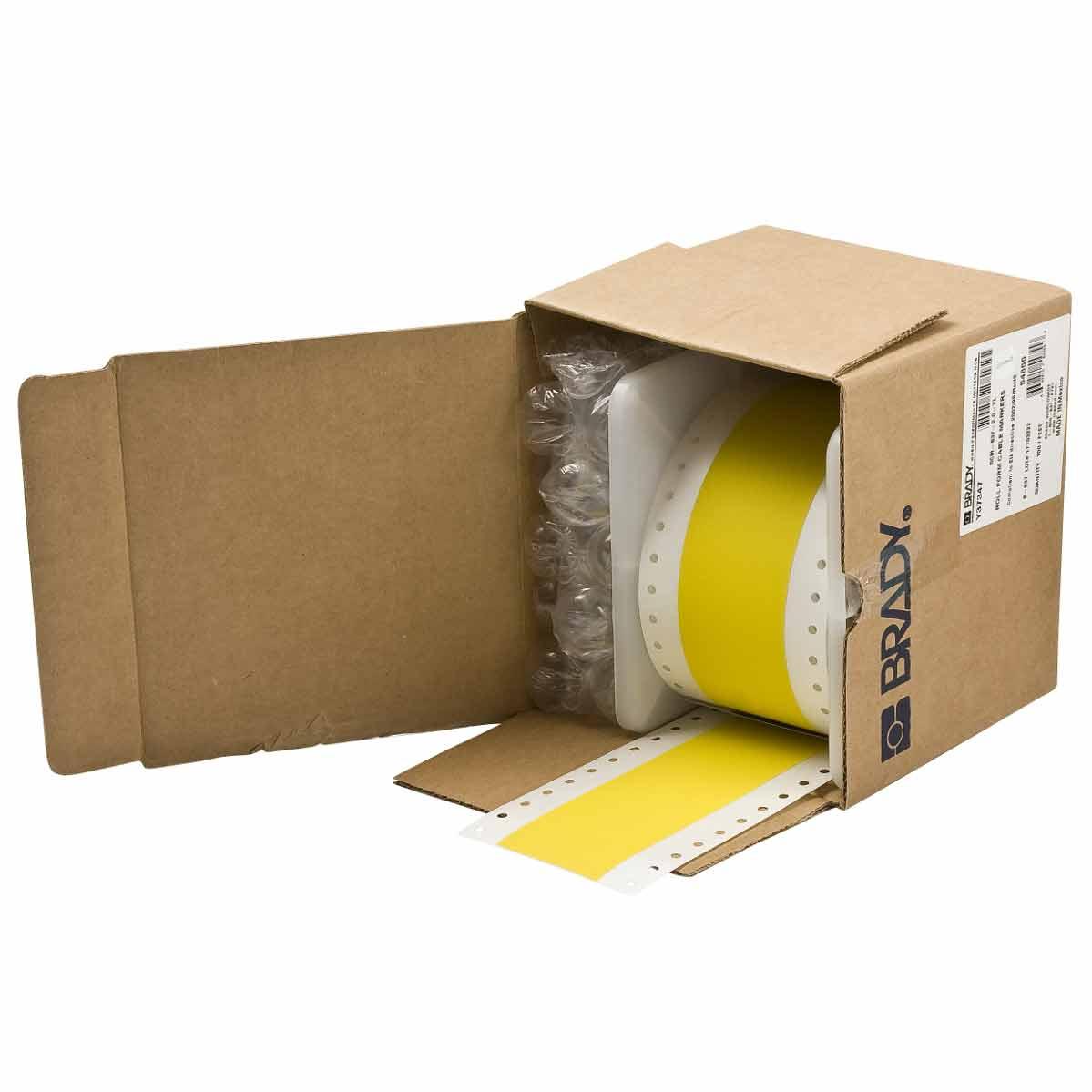 Brady Corporation-RCM-637-2.0-YL Marcadores de cable Cable Markers Printable Adhesive Tedlar Yellow Roll