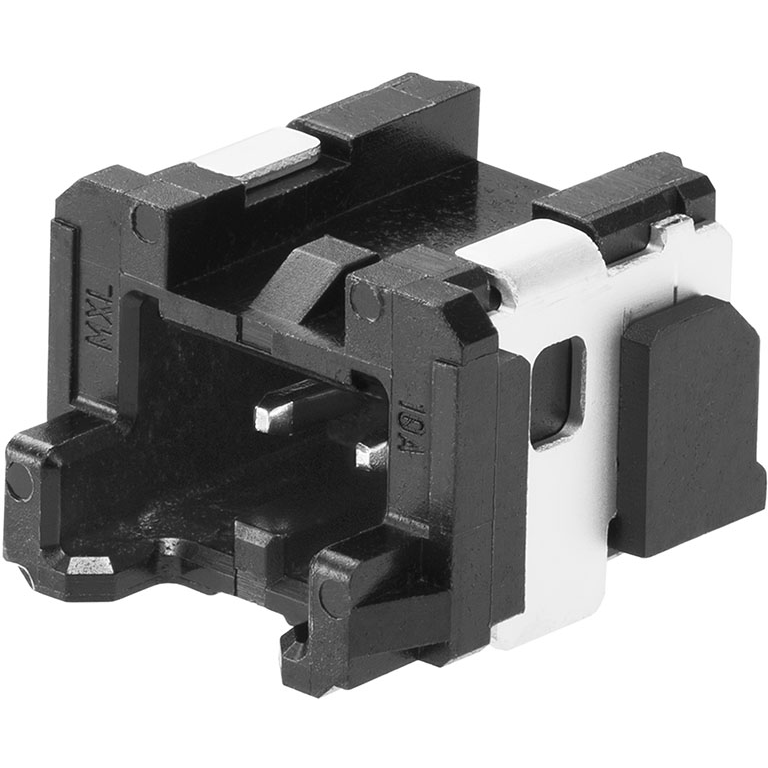 Molex-5055780271 连接器插头及 PCB 插座 Conn Shrouded Header (4 Sides) HDR 2 POS 2mm Solder RA Side Entry SMD Micro-Lock Plus T/R