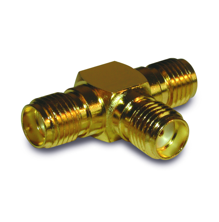 Amphenol RF-132216 Connettore RF Conn SMA Adapter 0Hz to 12.4GHz 50Ohm T Style (3)RCP Gold