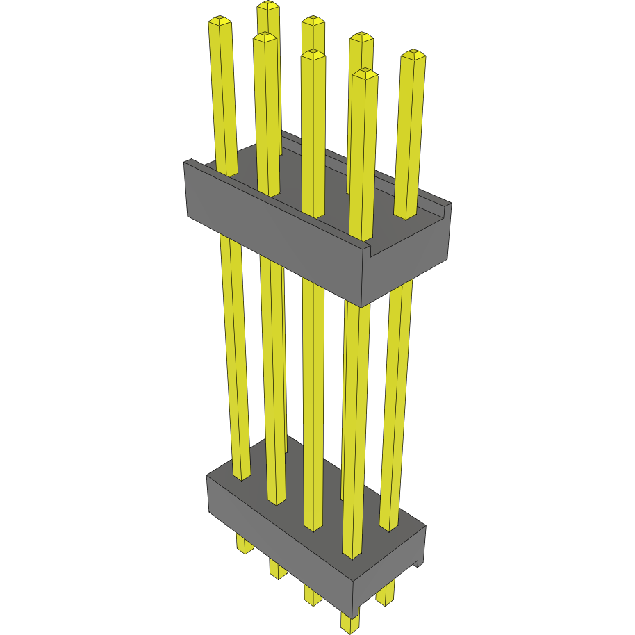 Samtec-DW-04-20-F-D-780 Cabezales del conector y receptáculos PCB Conn Board Stacker HDR 8 POS 2.54mm Solder ST Top Entry Thru-Hole Bulk