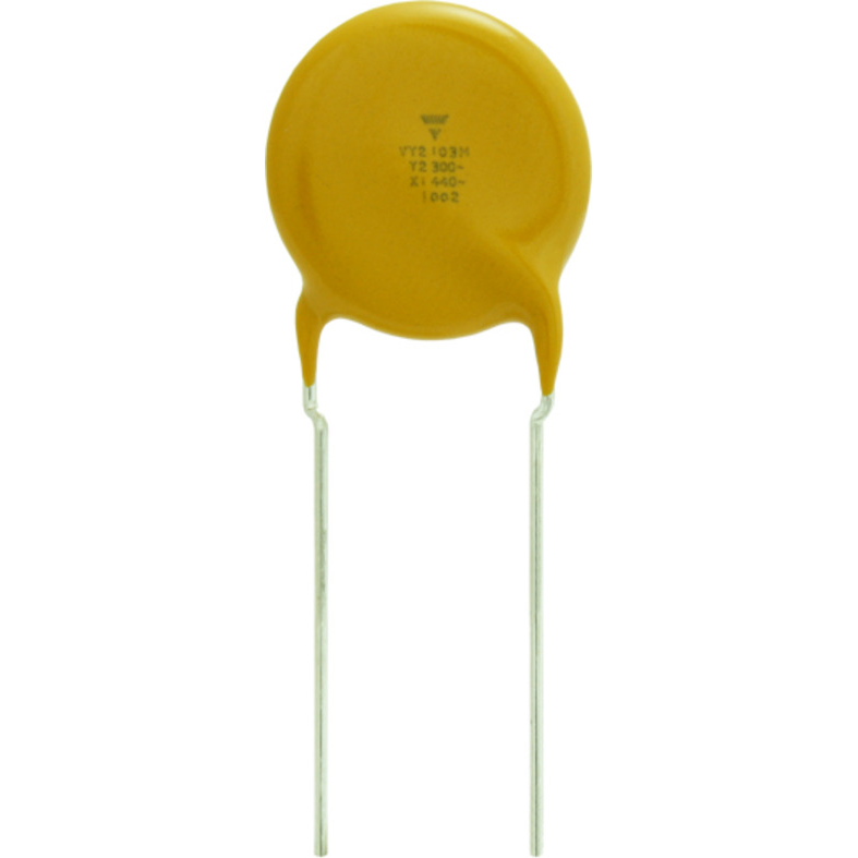 Vishay-VY2103M63Y5US63V0 Capacitor Ceramic Single Layer Cap Ceramic Suppression X1/Y2 0.01uF 440VAC/300VAC Y5U 20%( 16 X 5mm) Radial Disc 10mm 125°C Bulk