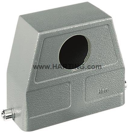 HARTING-19300160641 Adaptateurs pour manchons thermorétractables Hood 90° 16B Shell Size Powder Die Cast Aluminum Single Lock