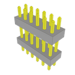 Conn Board Stacker HDR 12 POS 2mm Solder ST Top Entry Thru-Hole Bulk