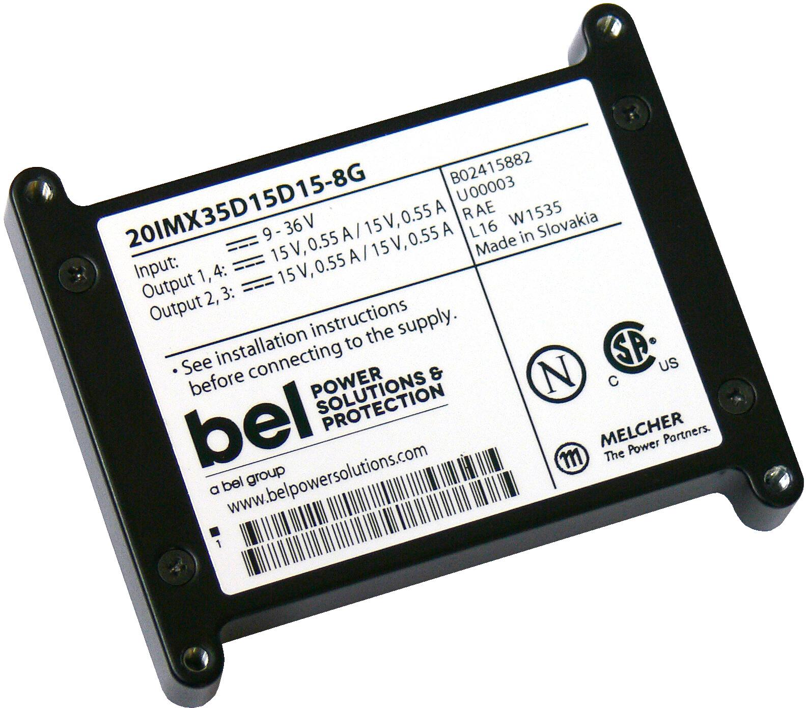 Bel Power Solutions-40IMX35D05D05-8G DC to DC Converter and Switching Regulator Module Module DC-DC 40VIN 4-OUT 5V/5V/5V/5V 1.4A/1.4A/1.4A/1.4A 35W 17-Pin