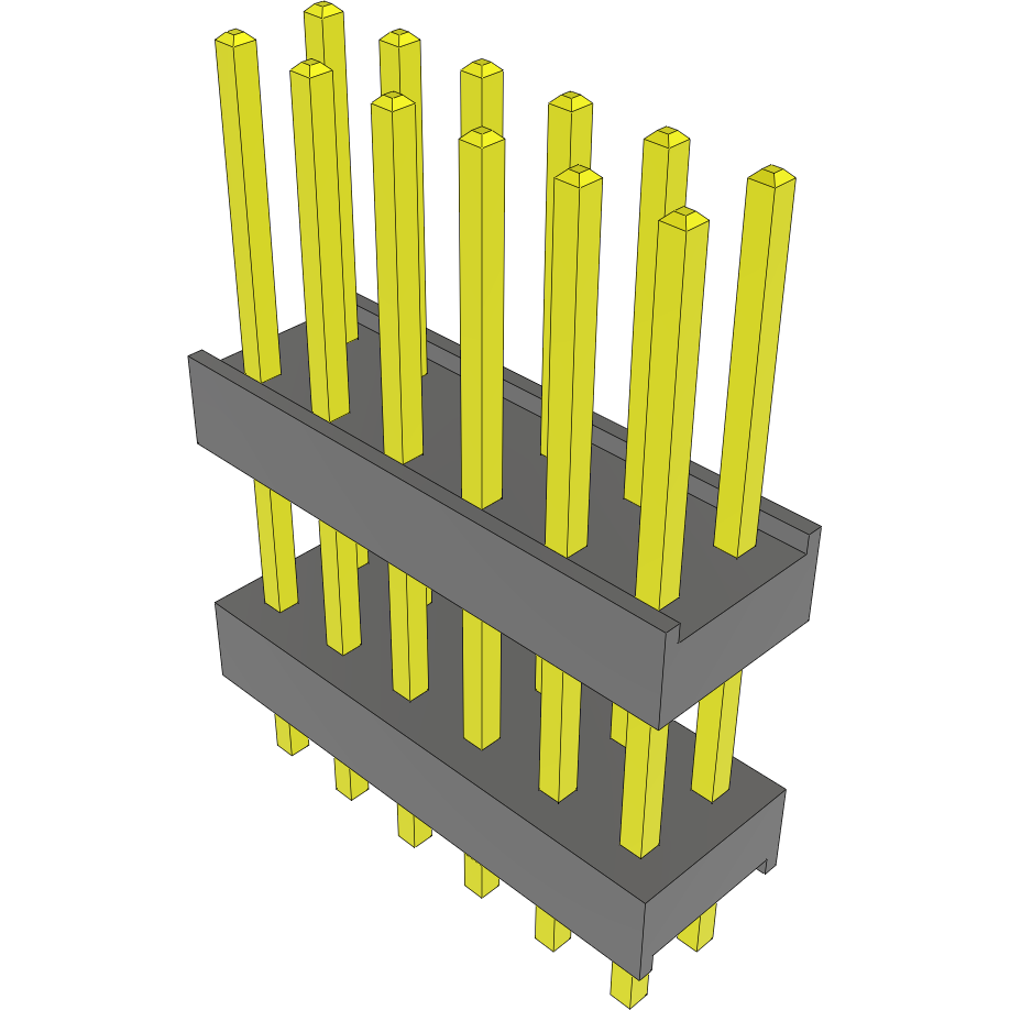 Samtec-DW-06-10-S-D-400-LL Connector Headers and PCB Receptacles Conn Board Stacker HDR 12 POS 2.54mm Solder ST Top Entry Thru-Hole Bulk