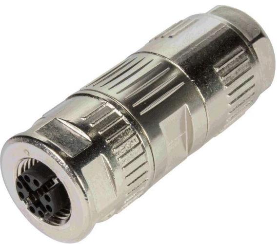 HARTING-21122832801 Steckverbinder, rund M12-MD IDC Female Straight 8Pole X-coded