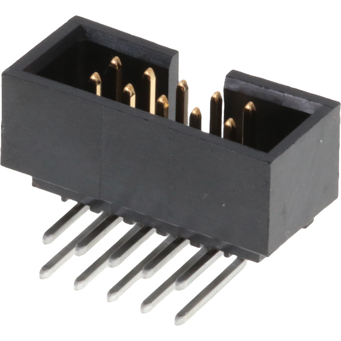 Molex-0702471051 连接器插头及 PCB 插座 Conn Shrouded Header (4 Sides) HDR 10 POS 2.54mm Solder RA Side Entry Thru-Hole C-Grid Tray