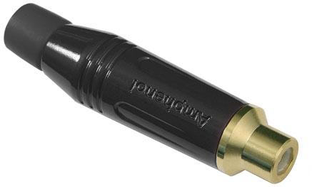 Amphenol-ACJR-BLK Conector de audio y video Conn RCA F 2 POS Solder ST Cable Mount 2 Terminal 1 Port Bulk