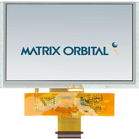 Matrix Orbital-MOP-TFT800480-50A-BLM-TPR TFT 模块 5in TFT WVGA 800x480Pixels 24 Bit Parallel 380cd/m2 LED Backlight -20°C to 70°C
