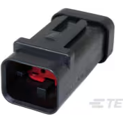 TE Connectivity-1717674-1 Einzeladersteckverbinder, Gehäuse Conn Housing RCP 4 POS 5.3mm Crimp ST Cable Mount Red Bag