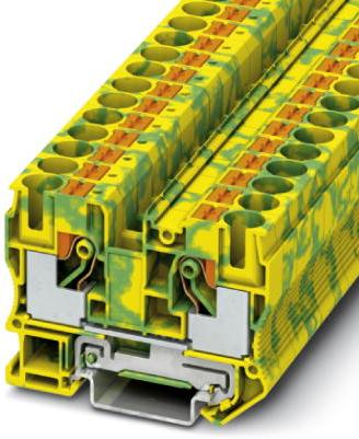 PHOENIX CONTACT-PT 10-PE Steckverbinder, Klemmenblöcke Conn Ground Modular Terminal Block 2 POS Push-In Spring T DIN Rail 57A