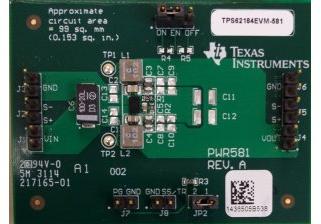 Texas Instruments-TPS62184EVM-581 Energiemanagement, Entwicklungsplatinen und -kits TPS62184 DC to DC Converter and Switching Regulator Chip 1.8V Output Evaluation Board