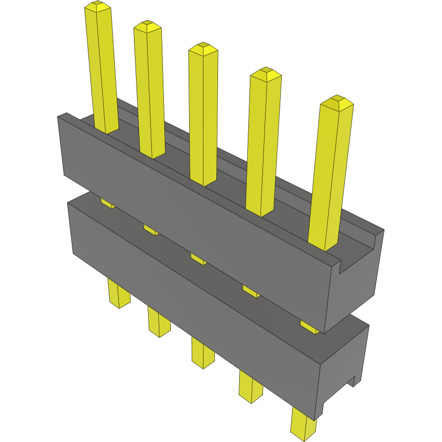 Samtec-DW-05-08-T-S-250 Cabezales del conector y receptáculos PCB Conn Board Stacker HDR 5 POS 2.54mm Solder ST Top Entry Thru-Hole Bulk