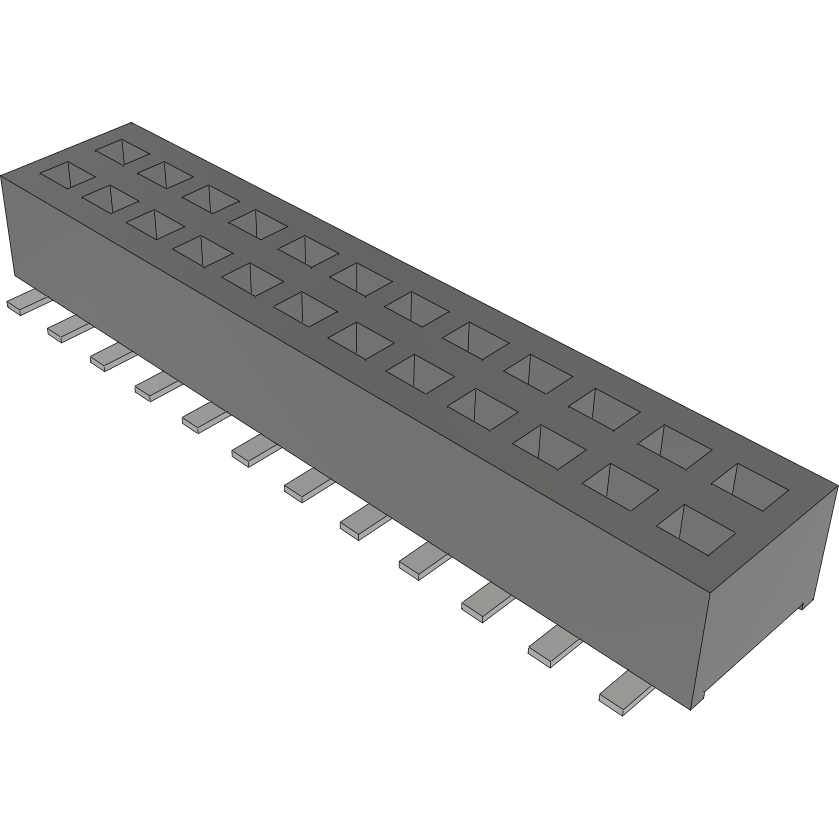 Samtec-CLP-112-02-FM-D-BE Piastre connettori e prese PCB Conn Socket Strip SKT 24 POS 1.27mm Solder ST Bottom Entry SMD TIGER CLAW™ Tube