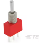 TE Connectivity-A208SYCQ04 Basculeur de commutateur Switch Toggle ON None (ON) DPDT Long Bat Lever PC Pins 5A 250VAC 28VDC PC Mount with Threads Bulk