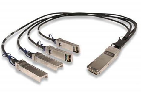 Volex-VQ24S28YP300 Andere Kabelbaugruppen Cable Assembly Ethernet 3m 28AWG QSFP+ to 4(SFP+) M-M Bag