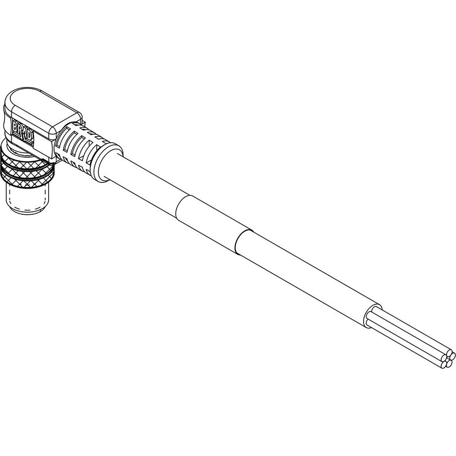 Molex-404007E02M050 null Cable Assembly Circular 5m 24AWG M8 Circular 4 Right Angle