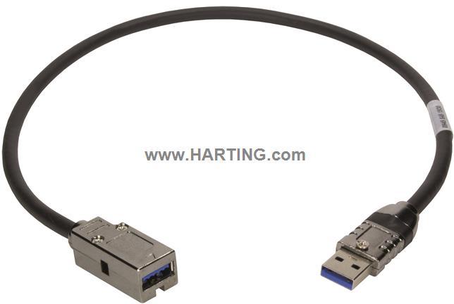 HARTING-09455451931 Cable Assembly USB USB 3.0 PFT A plug - A jack 1,0m