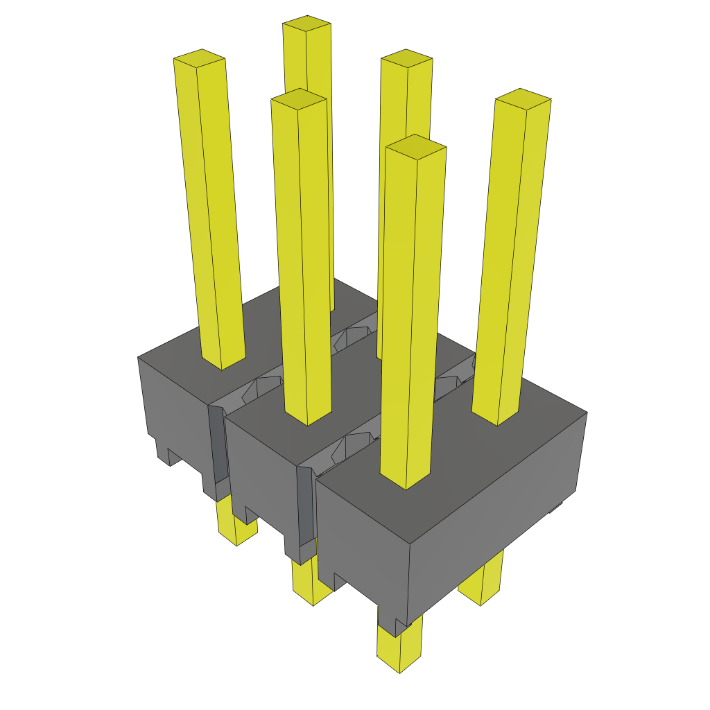 Samtec-HMTSW-103-23-T-D-250 Connector Headers and PCB Receptacles Conn Unshrouded Header HDR 6 POS 2.54mm Solder ST Top Entry Thru-Hole Bulk