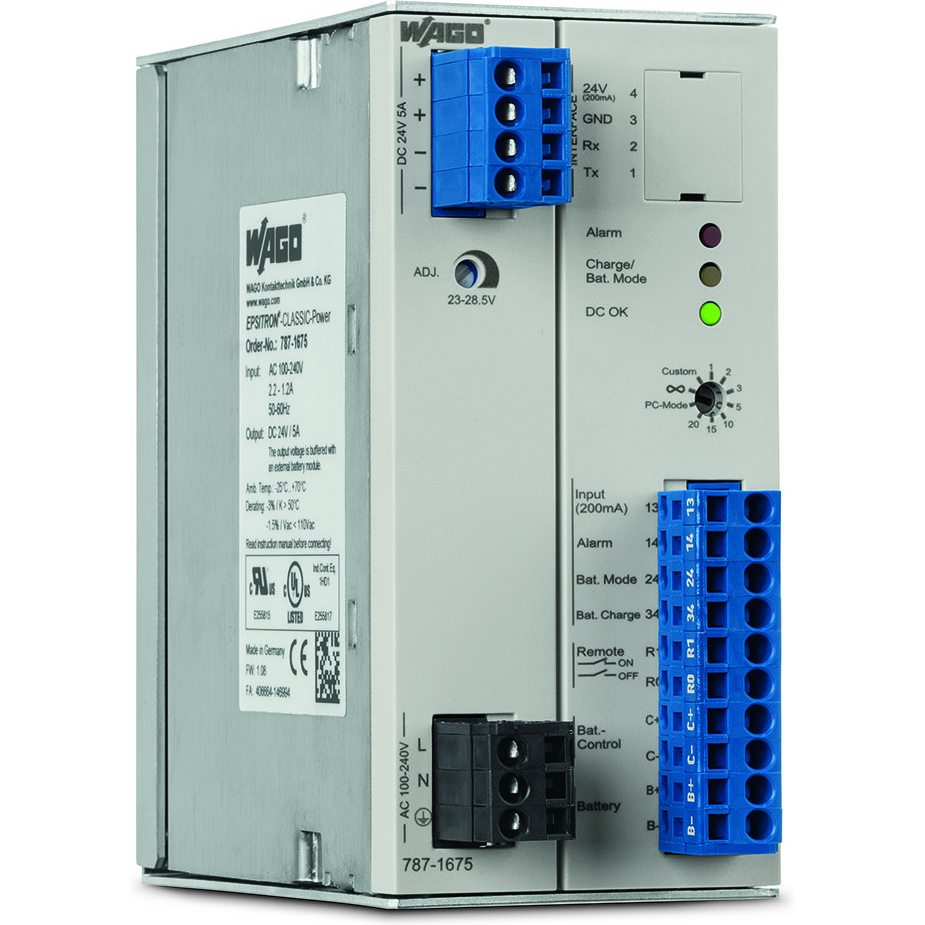 WAGO-787-1675 AC-DC-Spannungsversorgung AC/DC Power Supply Single-OUT 24V 5A 120W Box