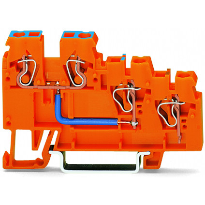 WAGO-270-564 Steckverbinder, Klemmenblöcke 3-Conductor sensor supply Terminal Block, Internal commoning, 9 A, with colored Conductor entries, 2.5 mm2, Cage Clamp