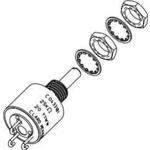 Honeywell-392063M9038 Widerstandstrimmern, Potenziometern und Regelwiderstande Res Conductive Plastic POT 25K Ohm 10% 0.25W(1/4W) 1(Elec)/1(Mech)Turns 3.18mm (13.08 X 31.34mm) J-Hook Panel Mount