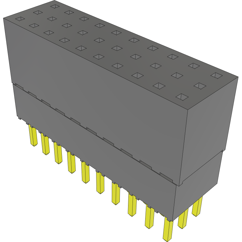 Samtec-ESQ-110-48-G-T Piastre connettori e prese PCB Conn Elevated Socket SKT 30 POS 2.54mm Solder ST Top Entry Thru-Hole Tube