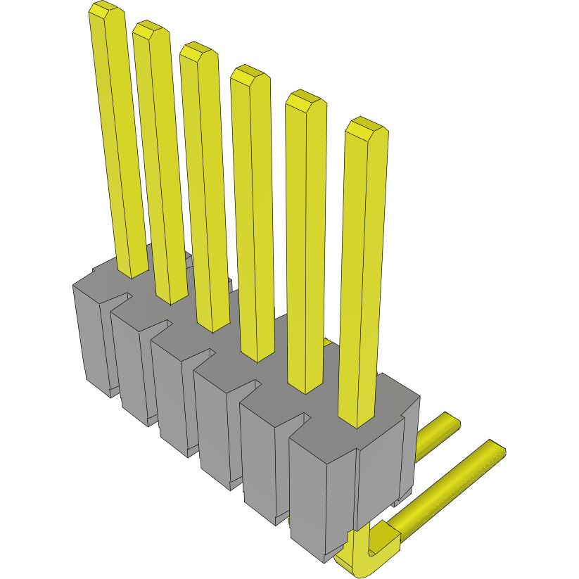 Samtec-HTMS-106-01-G-S-RA Steckverbinderleisten und Leiterplattenbuchsen Conn Unshrouded Header HDR 6 POS 1.27mm Solder RA Side Entry Thru-Hole Layer