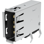 Amphenol Communications Solutions-GSB19121TP2EU Connector USB Conn USB 2.0 Type A RCP 4 POS 2mm Solder RA Thru-Hole 4 Terminal 1 Port Tray
