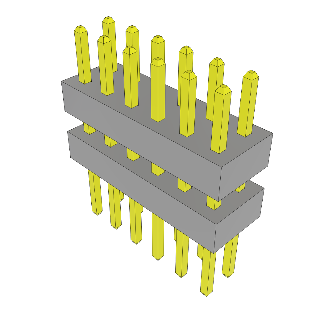 Samtec-TW-06-03-G-D-215-190 Piastre connettori e prese PCB Conn Board Stacker HDR 12 POS 2mm Solder ST Top Entry Thru-Hole Bulk