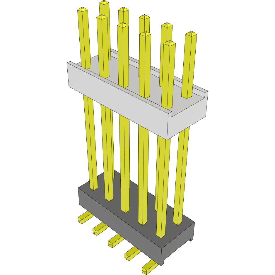 Samtec-HW-05-12-G-D-758-SM Embases de raccordement et réceptacles PCB Conn Board Stacker HDR 10 POS 2.54mm Solder ST Top Entry SMD Tube