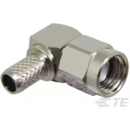 TE Connectivity-CONREVSMA012-R58 Conector RF Conn SMA M Crimp RA Cable Mount Gold