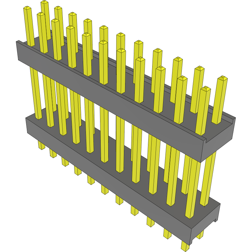 Samtec-DW-11-10-F-D-545 Connector Headers and PCB Receptacles Conn Board Stacker HDR 22 POS 2.54mm Solder ST Top Entry Thru-Hole Bulk