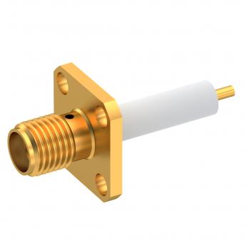 Radiall-R125415270 RF-Steckverbinder Conn SMA 0Hz to 18GHz 50Ohm ST Panel Mount F Gold Over Nickel