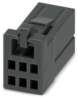 PHOENIX CONTACT-1378153 Carcaza de cables discretos de conector Conn Housing F 6 POS 2.5mm Crimp ST Cable Mount Black Cardboard