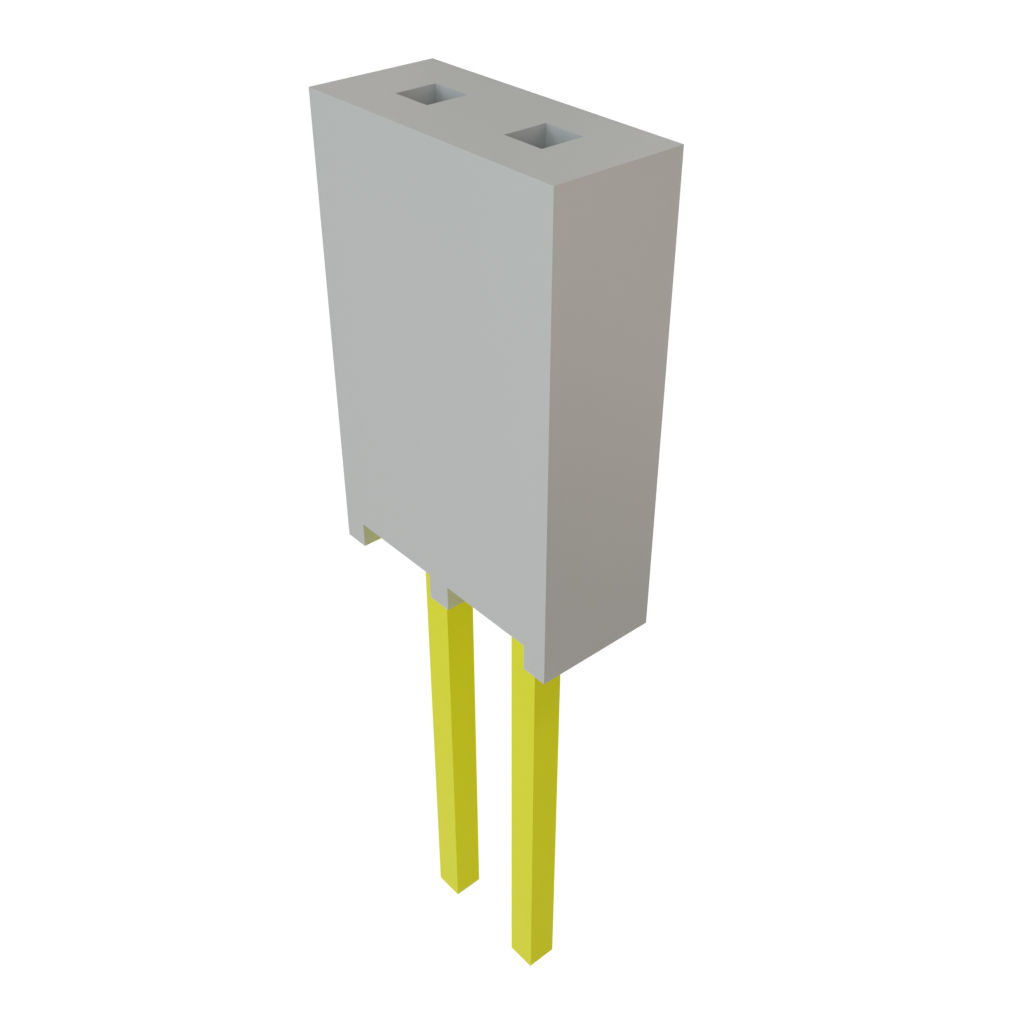 Samtec-SSQ-102-03-T-S Embases de raccordement et réceptacles PCB Conn Socket Strip SKT 2 POS 2.54mm Solder ST Top Entry Thru-Hole Bulk