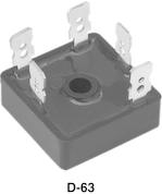 Vishay-VS-36MT20 Bridge Rectifiers Diode Rectifier Bridge Single 200V 35A 5-Pin Case D-63