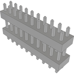 Conn Board Stacker HDR 20 POS 2mm Solder ST Top Entry Thru-Hole Bulk