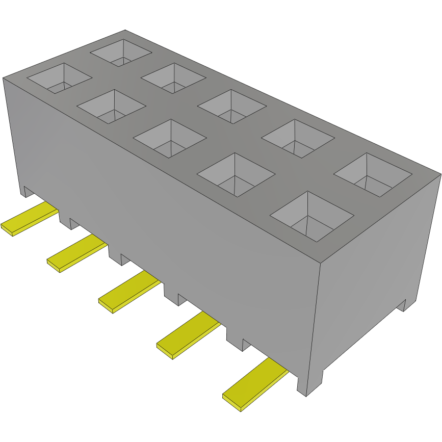 Samtec-SMM-105-02-H-D Embases de raccordement et réceptacles PCB Conn Socket Strip SKT 10 POS 2mm Solder ST Top Entry SMD TIGER EYE™ Tube