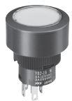 NKK Switches-YB2-15CWCKS1 Botón pulsador Switch Push Button ON (ON) SPDT Flush Round Button 3A 250VAC 30VDC Momentary Panel Mount Quick Connect/Solder Lug