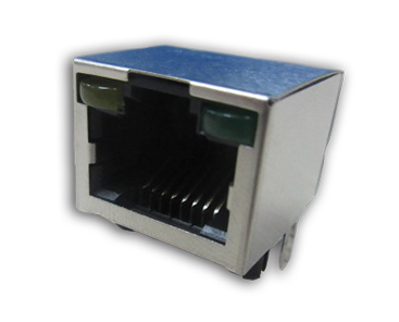 Amphenol Communications Solutions-RJHSE5F80 Telecomunicaciones y teléfono del conector Conn RJ-45 F 8 POS 1.02mm Solder RA Thru-Hole 8 Terminal 1 Port Tray