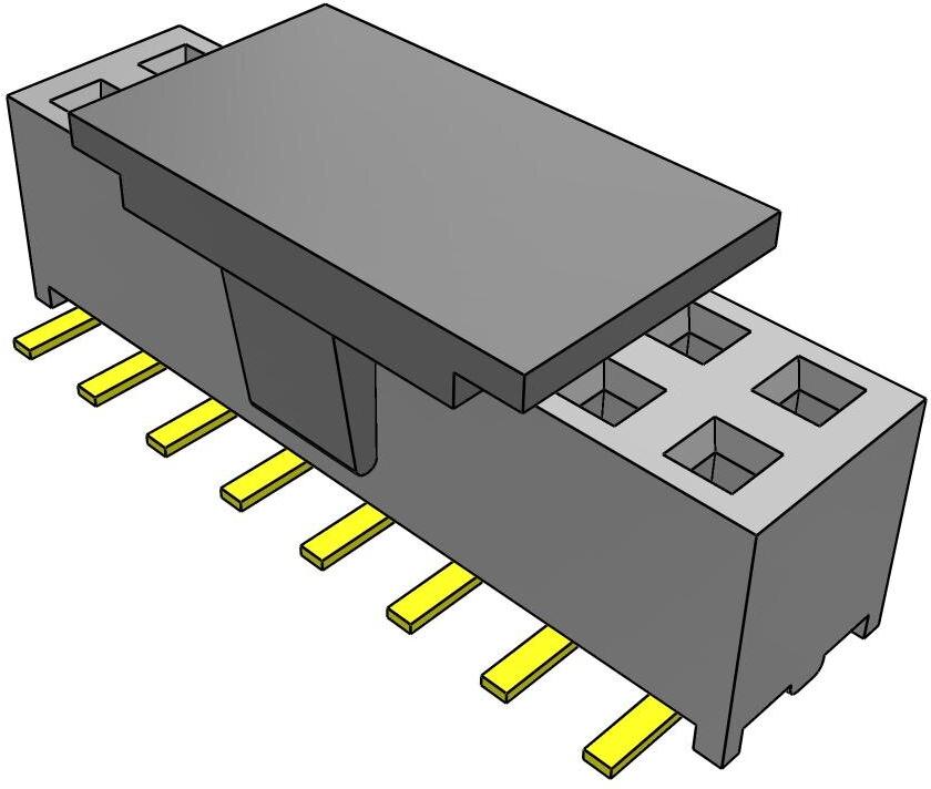 Samtec-MMS-108-02-T-DV-07-P 连接器插头及 PCB 插座 Conn Socket Strip SKT 16 POS 2mm Solder ST Top Entry SMD Tube