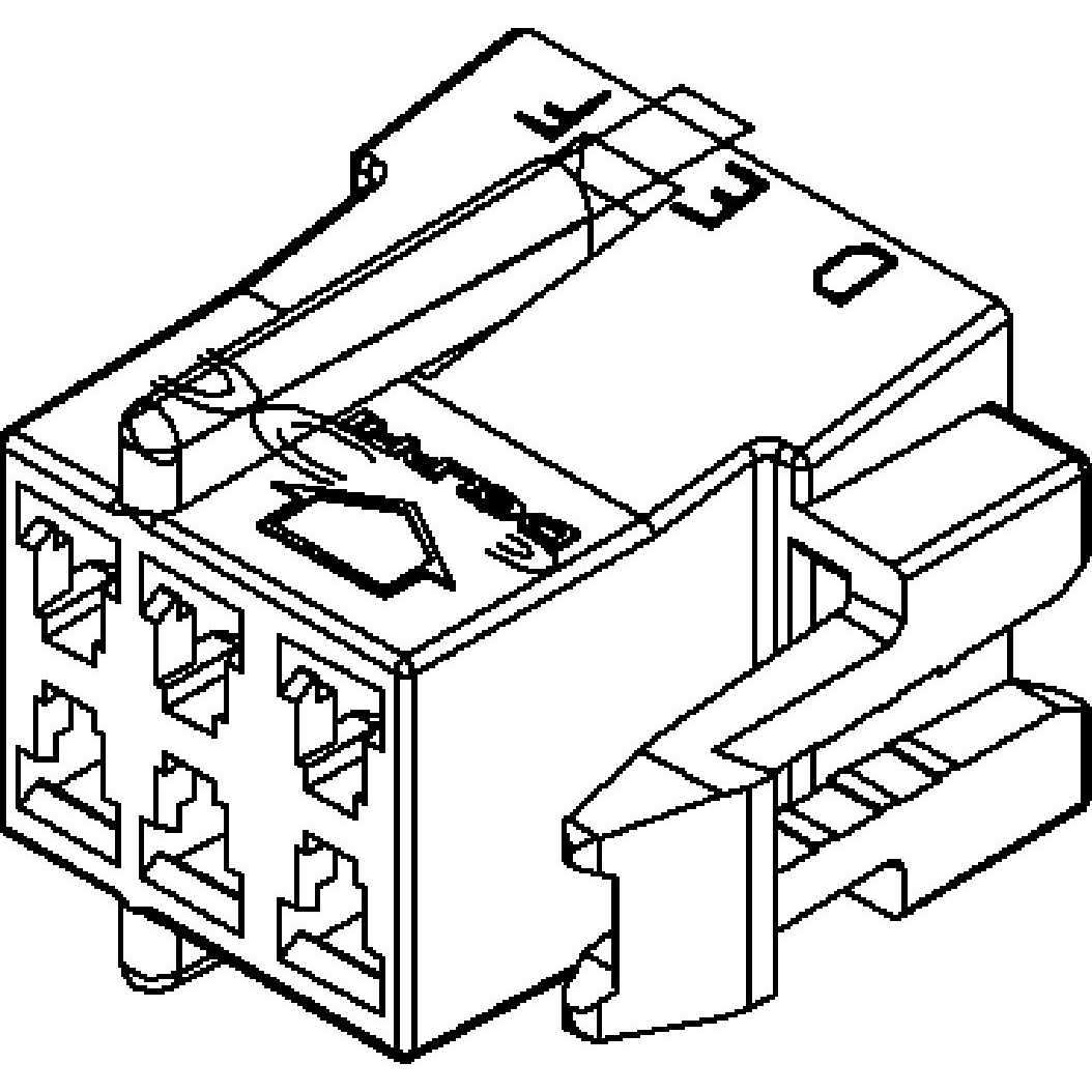 Delphi-12015344 分立接线罩连接器 Conn Housing RCP 6 POS Crimp ST Cable Mount Black