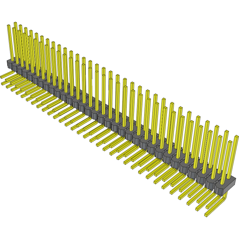 Samtec-MTSW-132-10-S-D-490-RA Steckverbinderleisten und Leiterplattenbuchsen Conn Unshrouded Header HDR 64 POS 2.54mm Solder RA Side Entry Thru-Hole Bulk