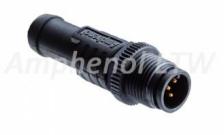 Amphenol-MSAP-05BMMM-SL8B01 Andere Kabelbaugruppen M Series, M12, A Code, Plastic, 4A, 05 pins, Male Connector, Male Contact, Straight, Screw Thread, Overmolded, Length 1000mm, IPX8