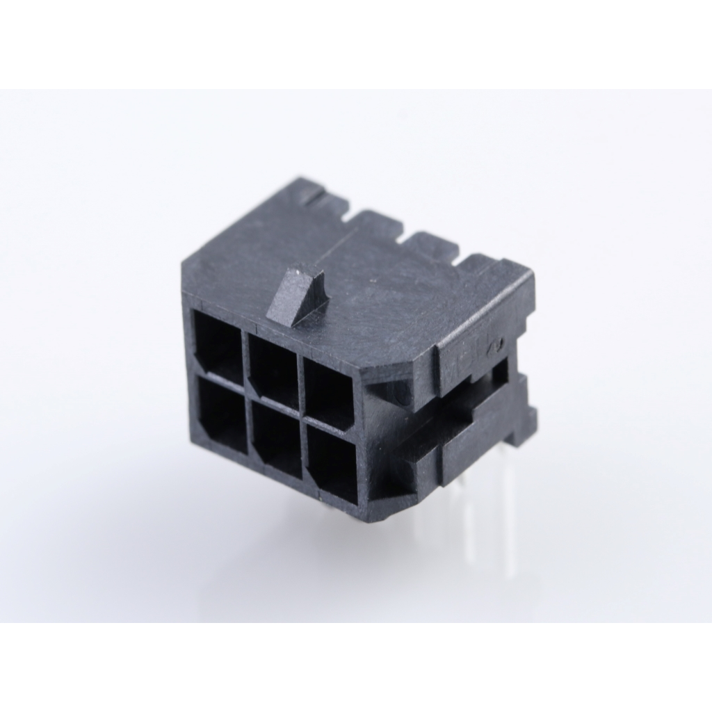 Molex-43045-0600 Steckverbinderleisten und Leiterplattenbuchsen Conn Wire to Board HDR 6Power POS 3mm Solder RA Side Entry Thru-Hole Micro-Fit 3.0 Tray