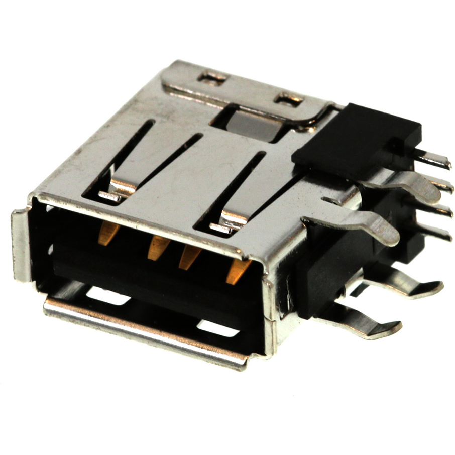 Molex-0673298001 Connector USB Conn USB 2.0 Type A RCP 4 POS 1.4mm Solder RA Thru-Hole 4 Terminal 1 Port USB Tray