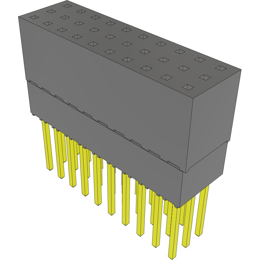 Samtec-ESQ-110-49-G-T Steckverbinderleisten und Leiterplattenbuchsen Conn Elevated Socket SKT 30 POS 2.54mm Solder ST Top Entry Thru-Hole Tube